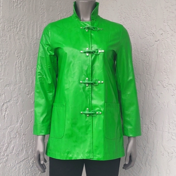 Kate Spade Ladies Green Ladies Toggle Luxury Rain Coat/Jacket (RARE) - Picture 1 of 17